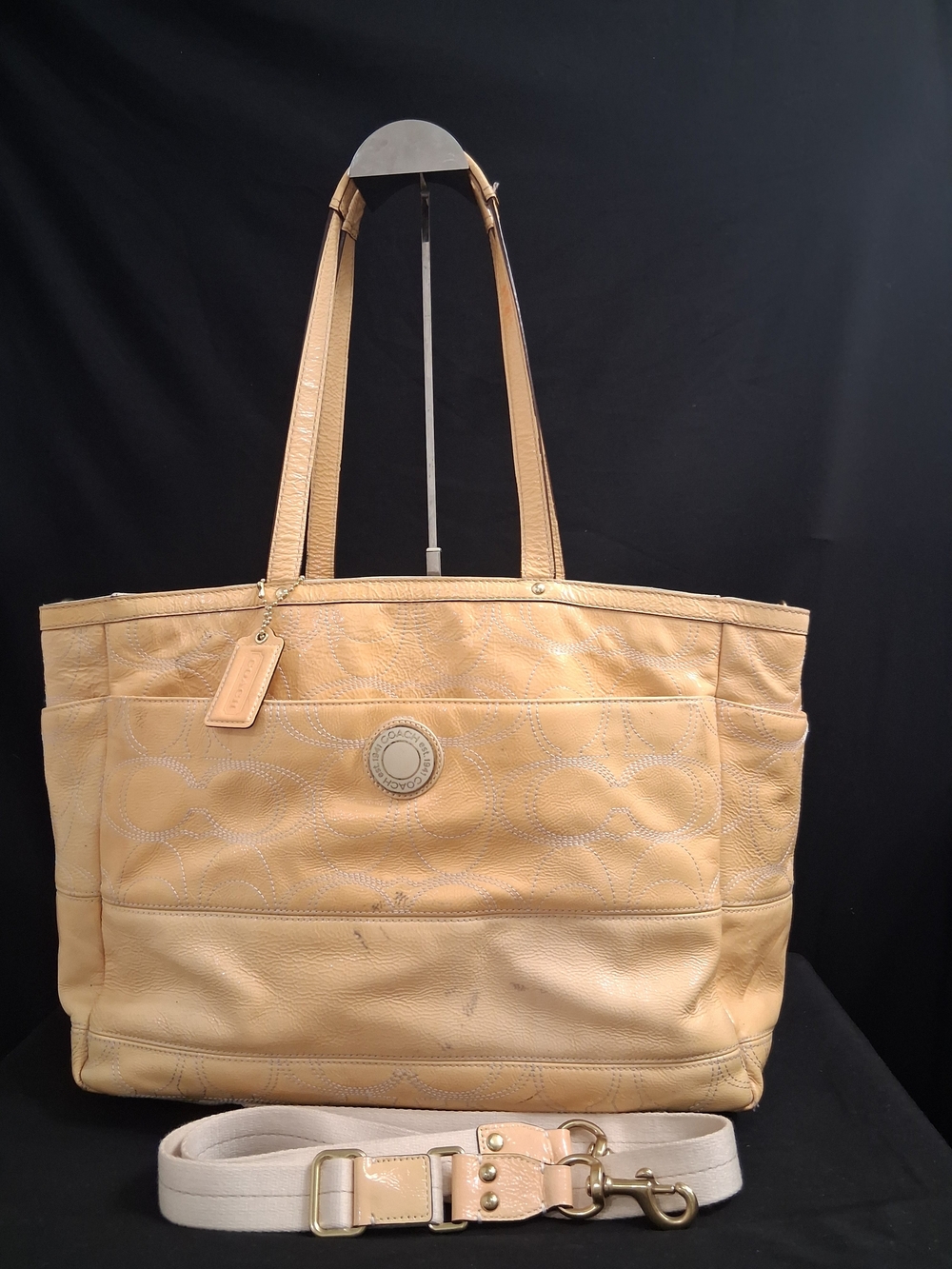 Coach Yellow Patent Leather Diaper Bag W/  Detachable Shoulder Strap